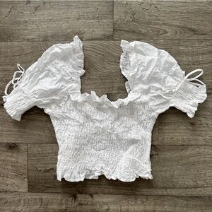 Love Tree White Eyelet Ruffled Top